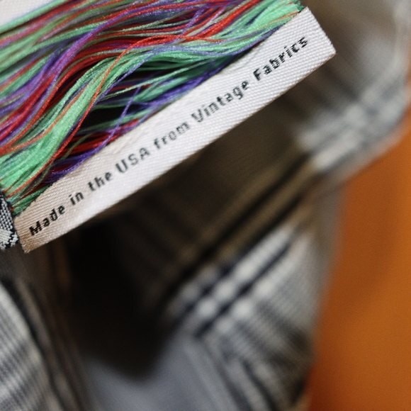 Urban Renewal Gray Plaid Mini Cami Dress | Vintage Fabric Spaghetti Strap LG - Picture 11 of 12